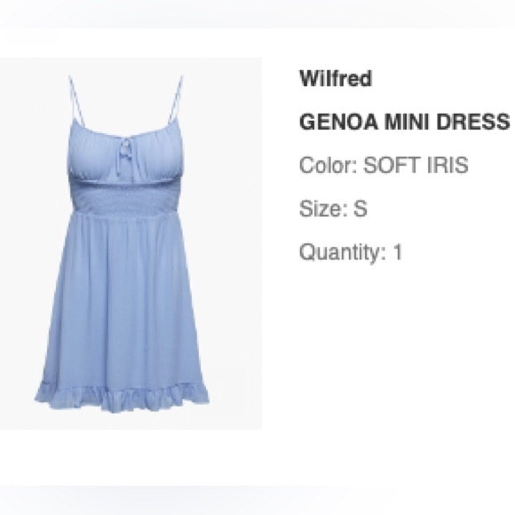 NWT ARITZIA Wilfred Genoa Mini Dress - Iris - Picture 2 of 7